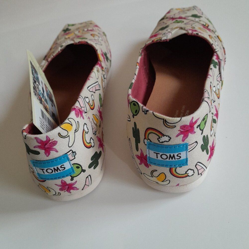 Toms Classic Birch Multi Rainbows Slip-On Loafers Women's Size 9 W - Picture 2 of 10